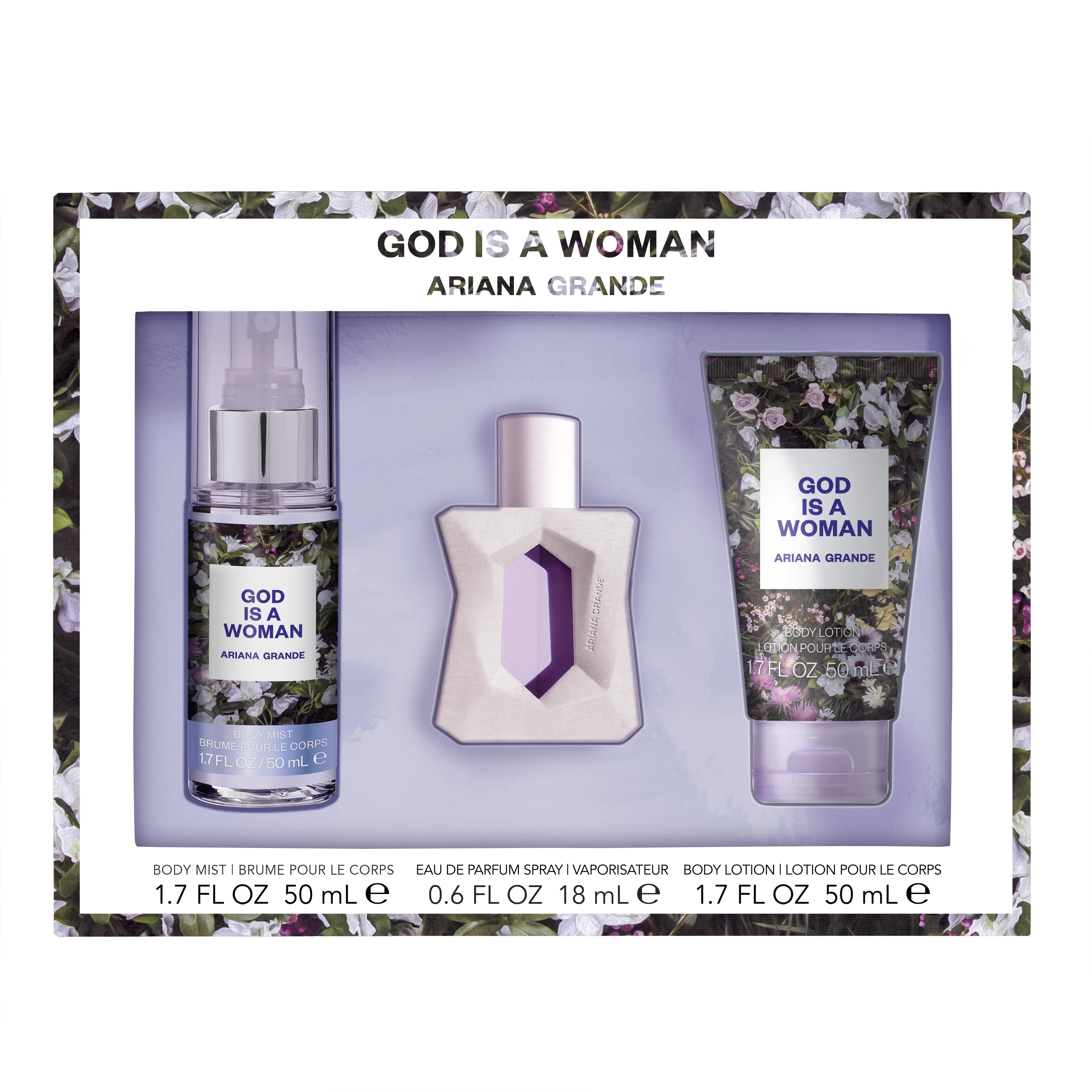 Ariana Grande God Is a Woman 3PCS Gift Set - 100ML EDP Spray + 100ML Body Souffle + 118ML Body Mist (Women)