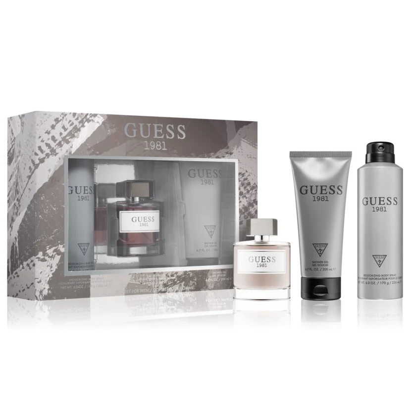 Guess 1981 3PCS Gift Set - 100ML EDT Spray + 226ML Deodorizing Body Spray + 200ML Shower Gel (Men)